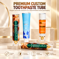 Tube de dentifrice laminé personnalisé avec logo, emballage vide en aluminium et plastique, surface brillante imprimée UV, bouchon à vis 12,7-35 mm