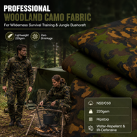 Tissu Ripstop Camouflage Tissé N50 C50 220 g/m² Résistant à l'Eau pour Uniforme Tactique d'Extérieur et Entraînement de Survie IR