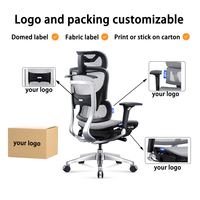 Nouvelle conception de chaise de bureau ergonomique de direction, pivotante, à dossier haut, en tissu maillé confortable, de style moderne, blanche, de qualité supérieure.
