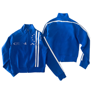 <span class=keywords><strong>Blazer</strong></span> Bianco Personalizzato con Ricamo a Spina di Pesce, Colletto Alto, Lunghezza Lunga, Vestibilità Ampia, ODM, Bottoni a Pressione Frontali - Product Image 1