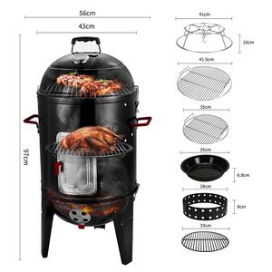 <span class=keywords><strong>Barbecue</strong></span> vertical sans fumée 3-en-1 pour l'extérieur, avec fumoir intégré, idéal pour la cuisine extérieure - Product Image 2