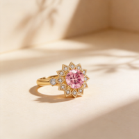 Bague élégante et tendance pour femme, plaquée or rose 18 carats et rhodium, en laiton et argent 925, idéale pour le quotidien