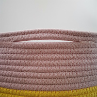Panier décoratif en corde de coton arc-en-ciel, rond, tissé, avec poignées dissimulées, pour ranger jouets, couvertures, serviettes, vêtements, chambre d'enfant