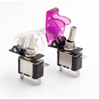 Interrupteur à bascule 12V 20A avec couvercle de Protection Transparent pour interrupteur à bascule de lumière de voiture de course