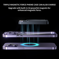 Chargeur portable ultra-fin haute capacité, charge rapide sans fil magnétique, batterie Li-polymère 5000mAh/10000mAh, 15W LED