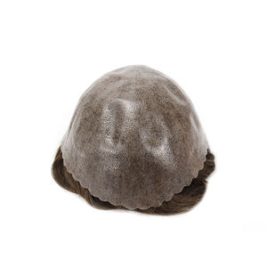 Tupé <span class=keywords><strong>de</strong></span> piel doble <span class=keywords><strong>Rubio</strong></span> marrón para hombres inyectado PU Topper piezas <span class=keywords><strong>de</strong></span> cabello sistema <span class=keywords><strong>de</strong></span> reemplazo prótesis <span class=keywords><strong>de</strong></span> tejido rizado Natural - Product Image 3