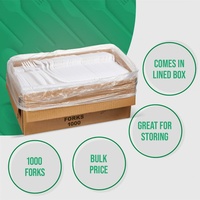 Topwim Couverts jetables compostables de 6 pouces, couteau, fourchette, cuillère, couverts en amidon de maïs pour le camping