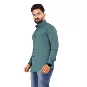 Chemise unie à manches longues pour hommes vente en gros personnalisée disponible au prix de gros pour les revendeurs et les entreprises de l'Inde - Product Image 6