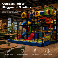 Zona de Juegos Infantil para Centros Comerciales, Estilo Industrial, Estructura de Acero EN1176, Panel de Laberinto, Red de Escalada, Proyecto para Cafeterías Familiares