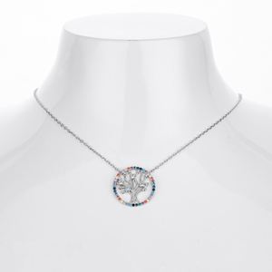 Nouveau collier Arbre de Vie en argent sterling S925 avec CZ colorés, pendentif élégant, bijoux fins pour femmes, cadeau OEM ODM - Product Image 3