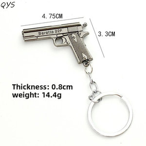 QYS Llavero de Pistola Metálico Plateado Ligero con Logo Personalizado e Impresión UV - Product Image 6