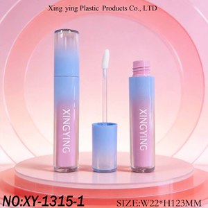 Tube de gloss à <span class=keywords><strong>lèvres</strong></span> en plastique à dégradé bicolore, double couche intérieure et extérieure transparente, conteneur cosmétique vide, diamètre 22 mm, personnalisable - Product Image 3