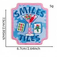 Nouvelle broderie à thème Mahjong de dessin animé, patch thermocollant pour la décoration de vêtements et accessoires