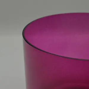 Hf tigelas de canto de cristal transparente, cor magenta de alta qualidade bacia de quartzo som para cura de som