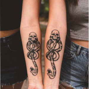Tatuaje Temporal <span class=keywords><strong>de</strong></span> Serpiente con Calavera Negra para Fiesta <span class=keywords><strong>de</strong></span> Halloween, Baile, Adultos, Tatuaje Impermeable <span class=keywords><strong>de</strong></span> <span class=keywords><strong>Manga</strong></span> Completa, Tatuaje Semipermanente <span class=keywords><strong>de</strong></span> Genipin - Product Image 3