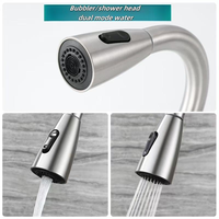 Robinet de cuisine FSH OEM robuste en acier inoxydable SUS 304, finition nickel brossé, avec douchette extractible, mitigeur chaud/froid à poignée unique pour évier