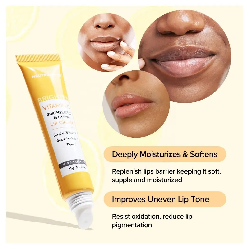 Oem Private Label Vegan Lip plumper Brightening Vitamin C Lip Lightening Whitening Cream For Dark Lips