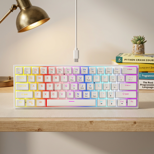 Plug and Play Ergonomic 61-keys Wired <b>Usb</b> Keyboard 60% Blue Axis Mini Compact Gaming Mechanical Keyboard for Office & Game Use - Product Image 1