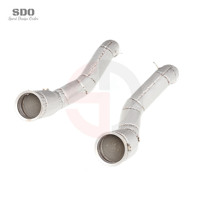 Downpipe Knalpot Katalis Baja Tahan Karat 304 SD 1.5mm untuk McLaren GT 4.0T 2019-2023 100/200/300Cell Tahan Suhu Tinggi Dengan Pelindung Panas