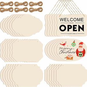 Factory Wholesale Eco-friendly DIY Children's Graffiti Blank Hanging <b>Wood</b> <b>Slices</b> Square Shape Christmas Custom Engraving Wooden - Product Image 1