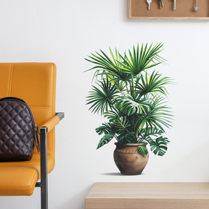 Vinilo Decorativo <span class=keywords><strong>de</strong></span> Pared con Diseño <span class=keywords><strong>de</strong></span> Planta Verde en Maceta 3D Realista Personalizado, Adhesivos <span class=keywords><strong>de</strong></span> Pared <span class=keywords><strong>para</strong></span> Decoración <span class=keywords><strong>de</strong></span> Sala <span class=keywords><strong>de</strong></span> Estar, Dormitorio y Puerta - Product Image 2