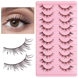 Ciglia ZYM-DBP-09 arricciate naturali sintetiche ecologiche ciglia a striscia intera in fibra chimica domestica vegana - Product Image 1