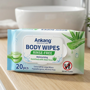 Lingettes corporelles bio personnalisées OEM pour adultes, marque privée, antibactériennes, <span class=keywords><strong>sans</strong></span> rinçage, pour hommes et soins aux personnes âgées, vente en gros usine - Product Image 1