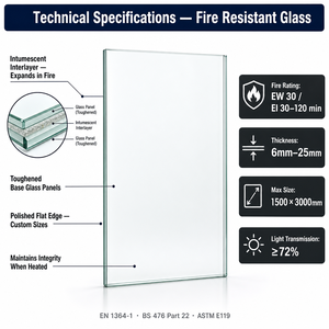 Nouvelle ligne de verre résistant au feu verre ignifugé composite nano-silicium verre de construction résistant au feu pour <span class=keywords><strong>porte</strong></span> fenêtre - Product Image 2