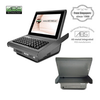 Caisse enregistreuse portable mini POS, carte mère Intel J1900, écran LCD 10,4 pouces, double écran VFD, métal, Windows/Android OS, imprimante thermique 58 mm