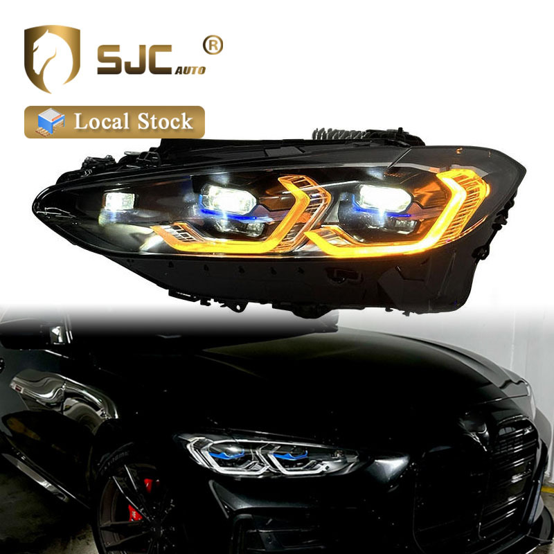 Sjc V3 Smoked LED Headlight Assembly For BMW 4 Series G22 / G26 / G80 / G82 2021-2025 Yellow White