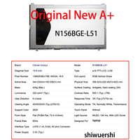 Écran LCD fin pour ordinateur portable SHIWUERSHIl 15,6 pouces LVDS 40 broches 60Hz N156BGE L41 L51 L52 L61 L62 LA1 LB1 P41 PA1 PB1