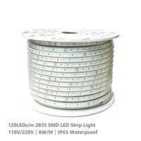 Bande lumineuse LED 120 LED 8MM 2835, 110V 220V, sans fil, double ligne, IP65, étanche, recouverte de PVC, éclairage extérieur