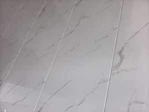 Pannello in PVC Rigido per Pareti e Soffitti 3D Grigio Dorato Moderno Classico Floreale Impermeabile per Bagno e Scale - Product Image 3