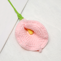 Bouquet au crochet fait main, fleur au crochet tricotée, lys calla chaud et romantique, décoration d'intérieur, cadeau de fête pour la Saint-Valentin