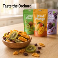 Verpakkingen voor fruit snacks op maat, zakjes voor gedroogd fruit, hanggat, klaar voor presentatie, hersluitbaar, retail, private label levering