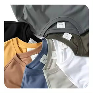 Venta directa de fábrica, camisa de cuello redondo de manga larga corta, camiseta grande alta para hombre y mujer, camiseta blanca, camiseta estampada - Product Image 1