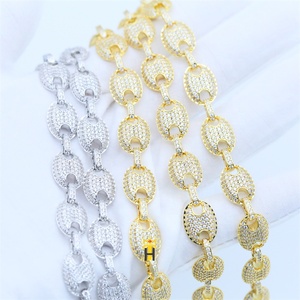 Bijoux pour hommes et femmes, design plaqué <span class=keywords><strong>or</strong></span>, 10mm, chaîne à maillons en grains <span class=keywords><strong>de</strong></span> <span class=keywords><strong>café</strong></span>, bracelet et <span class=keywords><strong>collier</strong></span>, vente en gros - Product Image 1