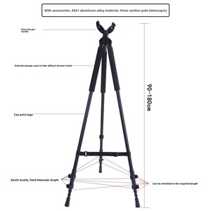 3-in-1 Schießstock, Outdoor-Ausrüstung Großhandel Ultraleichtes Aluminium Teleskop-Jagd- und Schießstock Camping-Stativ - Product Image 2