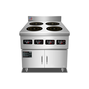 Neues Design 2200 W intelligenter wasserdichter <span class=keywords><strong>4</strong></span>-Quad-Brenner mit Schrank flacher Brenner kommerzieller industrieller Wok elektrischer Induktionskocher - Product Image 1