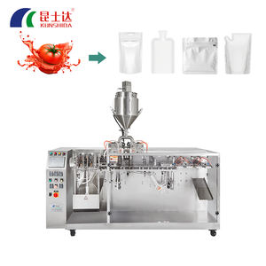 Machine d'emballage de sachets Doypack personnalisés pour sauces, sauce aux pruneaux, confitures de fruits et boissons liquides dans des sachets refermables debout - Product Image 1