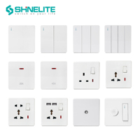 Interrupteur 2 Gang 13A avec prise multifonction Shinelite UK CE CB GCC 2025 pour la vente en gros au prix d'usine