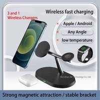 Support de charge rapide 3-en-1, compatible avec plusieurs appareils, pour montre, AirPods, charge magnétique sans fil pour iPhone