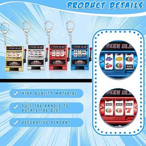 Porte-clés fantaisie Casino Las Vegas, breloques <span class=keywords><strong>machine</strong></span> <span class=keywords><strong>à</strong></span> <span class=keywords><strong>sous</strong></span>, <span class=keywords><strong>rouleaux</strong></span> dorés/argentés pour décorations de fête, cadeaux de remise de diplôme en gros - Product Image 3