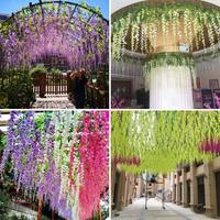 Guirlande de fleurs artificielles de glycine JFD de haute qualité, 110 cm, pour décorations de mariage, remise de diplômes, fête des Mères, Noël