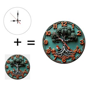 <b>Round</b> Wooden Wall Clock 25x25cm Plain Face Quiet Non Ticking For Home Living Room Decor - Product Image 6