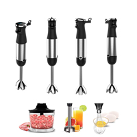 Mixeur plongeant électrique 400W avec bol mélangeur en acier inoxydable, fouet, bouton d'éjection et design à tête inclinable pour usage domestique et hôtelier