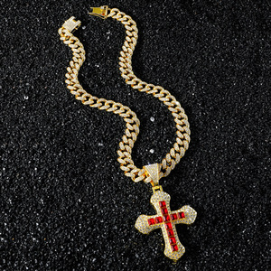 New Hot Selling Hiphop Style Alloy <b>Cross</b> Pendant Necklace Cool Personalized Men's Charm Necklace Fashion Jewelry Wholesale - Product Image 3