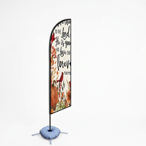 Banderas de Playa Personalizadas para Publicidad Exterior, 2.5x11 Pies, Impresión por Sublimación a Doble Cara, Forma de Lágrima, Bandera de Pluma - Product Image 1