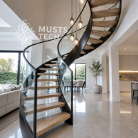 Escalier Courbé de Luxe au Design Élégant pour Projet OEM/ODM – Production de Qualité Supérieure
