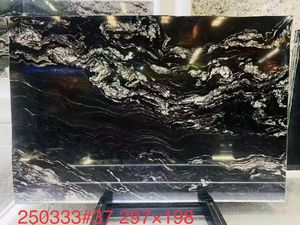 Losas de Granito Negro Jet Mist de Lactea Via Brazil para Encimeras de Cocina con Vetas Blancas y Negras, Granito Snow - Product Image 4